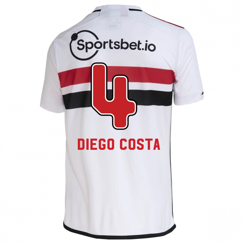 Homem Camisola Diego Costa #4 Branco Principal 2023/24 Camisa