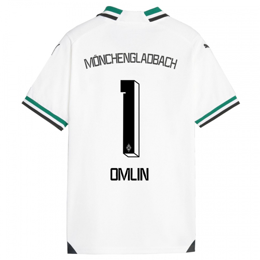 Homem Camisola Jonas Omlin #1 Branco Verde Principal 2023/24 Camisa