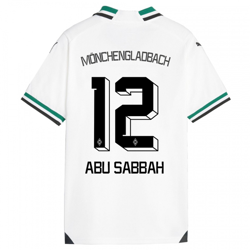 Homem Camisola Sarah Abu Sabbah #12 Branco Verde Principal 2023/24 Camisa