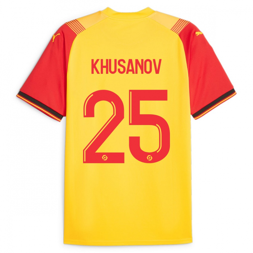 Homem Camisola Abdukodir Khusanov #25 Amarelo Principal 2023/24 Camisa