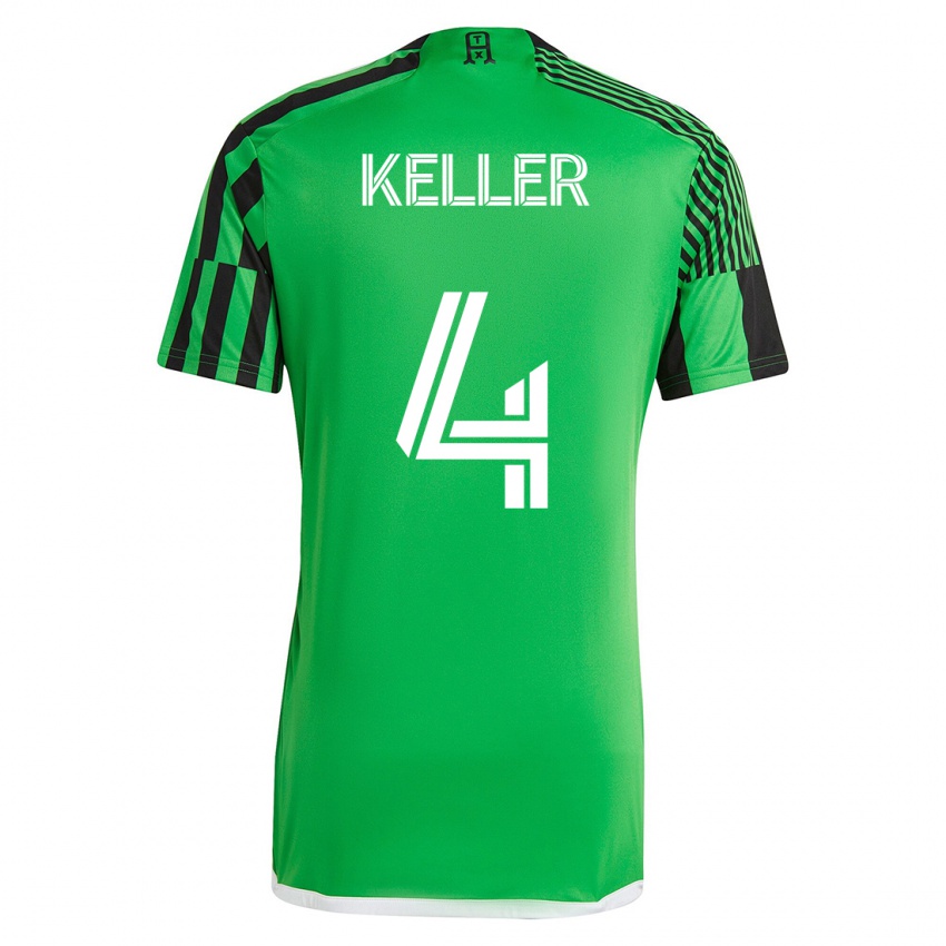 Homem Camisola Kipp Keller #4 Verde Preto Principal 2023/24 Camisa