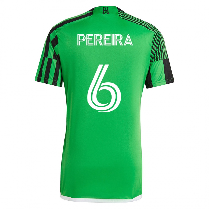 Homem Camisola Daniel Pereira #6 Verde Preto Principal 2023/24 Camisa