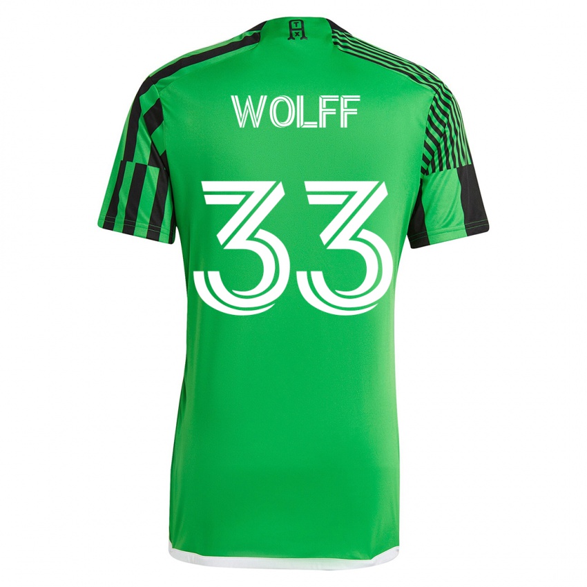 Homem Camisola Owen Wolff #33 Verde Preto Principal 2023/24 Camisa