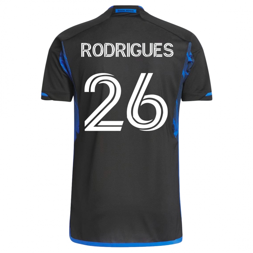 Homem Camisola Rodrigues #26 Azul Preto Principal 2023/24 Camisa