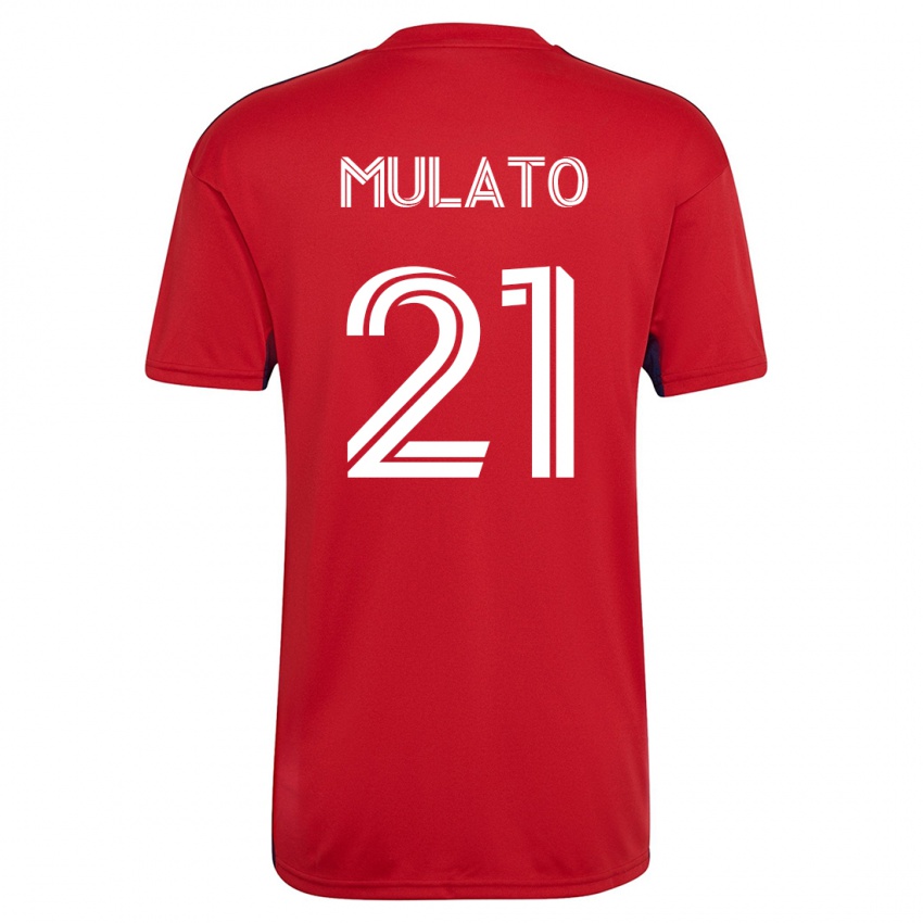 Homem Camisola José Mulato #21 Vermelho Principal 2023/24 Camisa