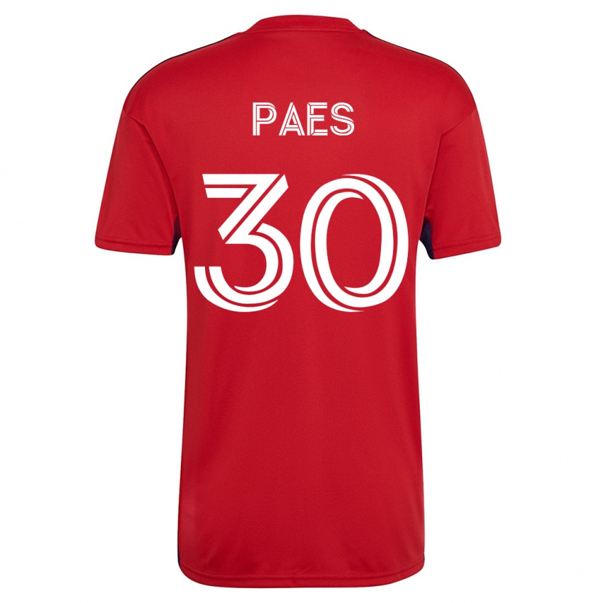 Homem Camisola Maarten Paes #30 Vermelho Principal 2023/24 Camisa