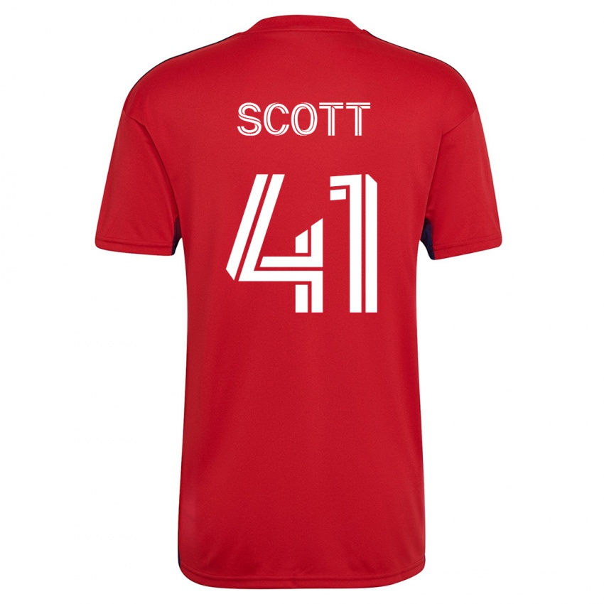 Homem Camisola Tarik Scott #41 Vermelho Principal 2023/24 Camisa
