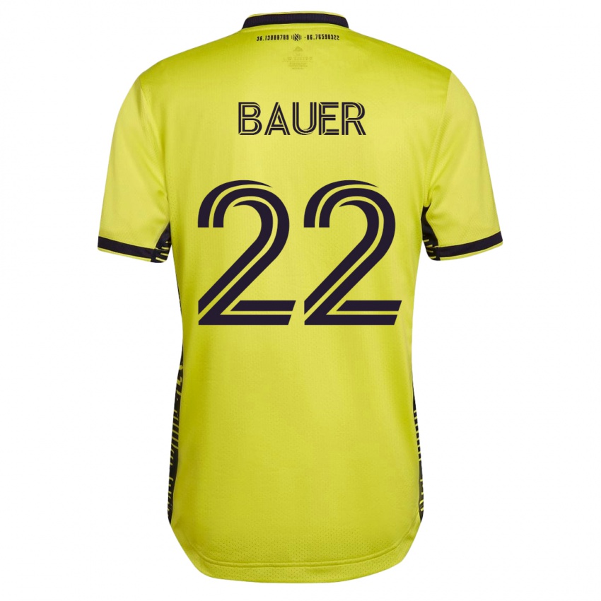 Homem Camisola Josh Bauer #22 Amarelo Principal 2023/24 Camisa