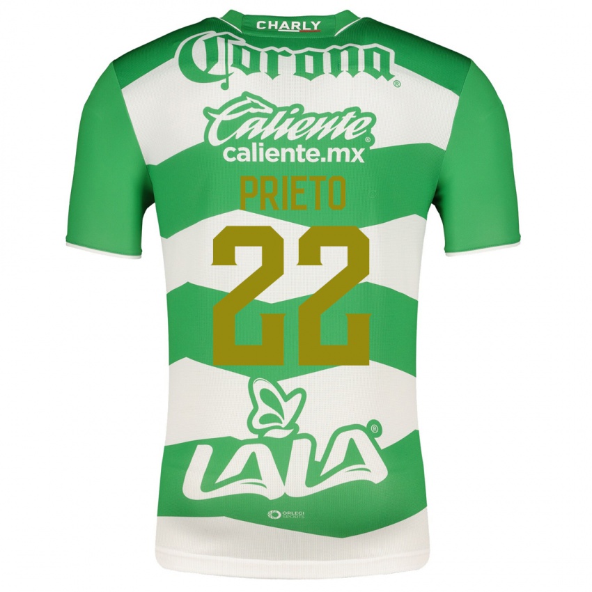Homem Camisola Ronaldo Prieto #22 Verde Principal 2023/24 Camisa