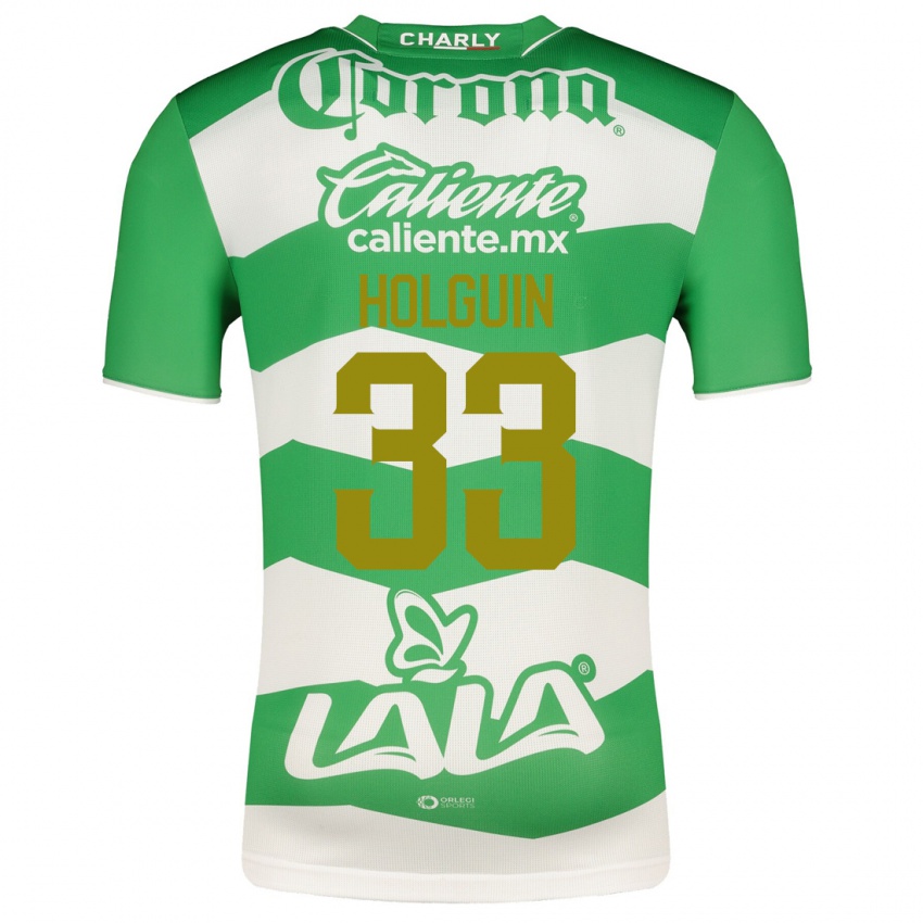 Homem Camisola Héctor Holguín #33 Verde Principal 2023/24 Camisa