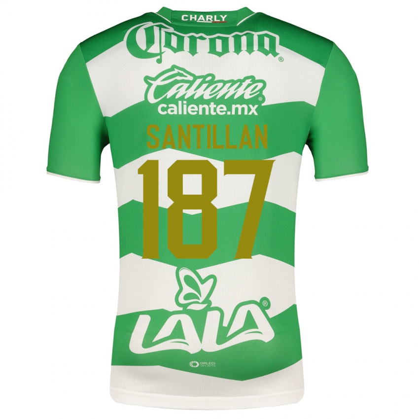 Homem Camisola Emilio Santillán #187 Verde Principal 2023/24 Camisa