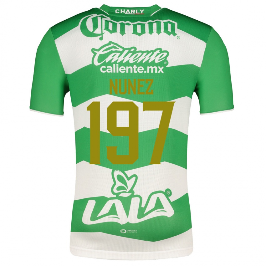 Homem Camisola Kevin Núñez #197 Verde Principal 2023/24 Camisa