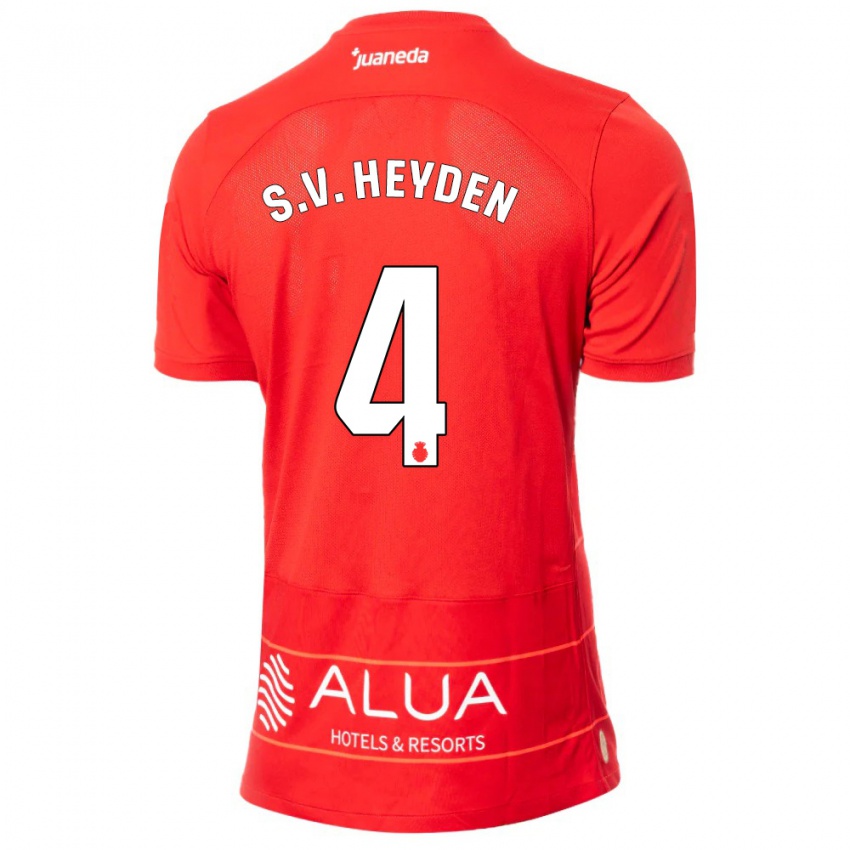 Homem Camisola Siebe Van Der Heyden #4 Vermelho Principal 2023/24 Camisa