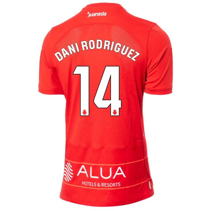 Homem Camisola Dani Rodríguez #14 Vermelho Principal 2023/24 Camisa