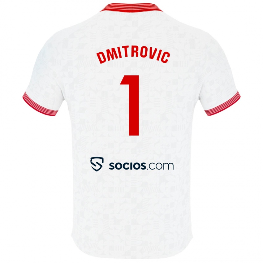 Homem Camisola Marko Dmitrovic #1 Branco Principal 2023/24 Camisa