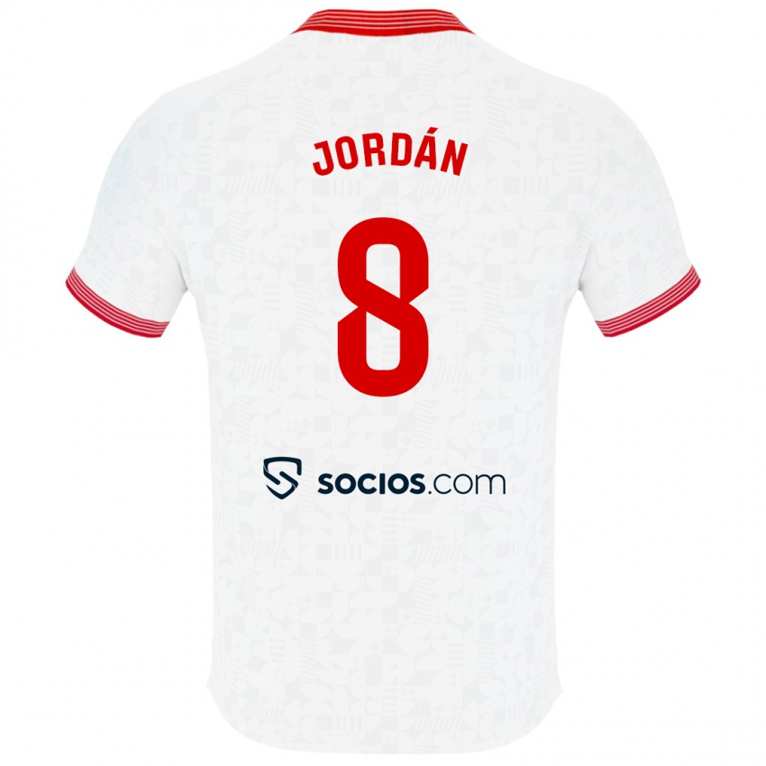 Homem Camisola Joan Jordán #8 Branco Principal 2023/24 Camisa