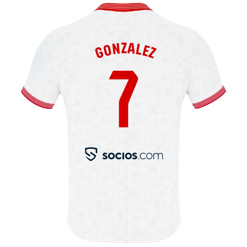 Homem Camisola Juan González #7 Branco Principal 2023/24 Camisa