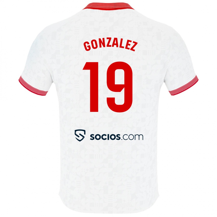 Homem Camisola Carlos González #19 Branco Principal 2023/24 Camisa