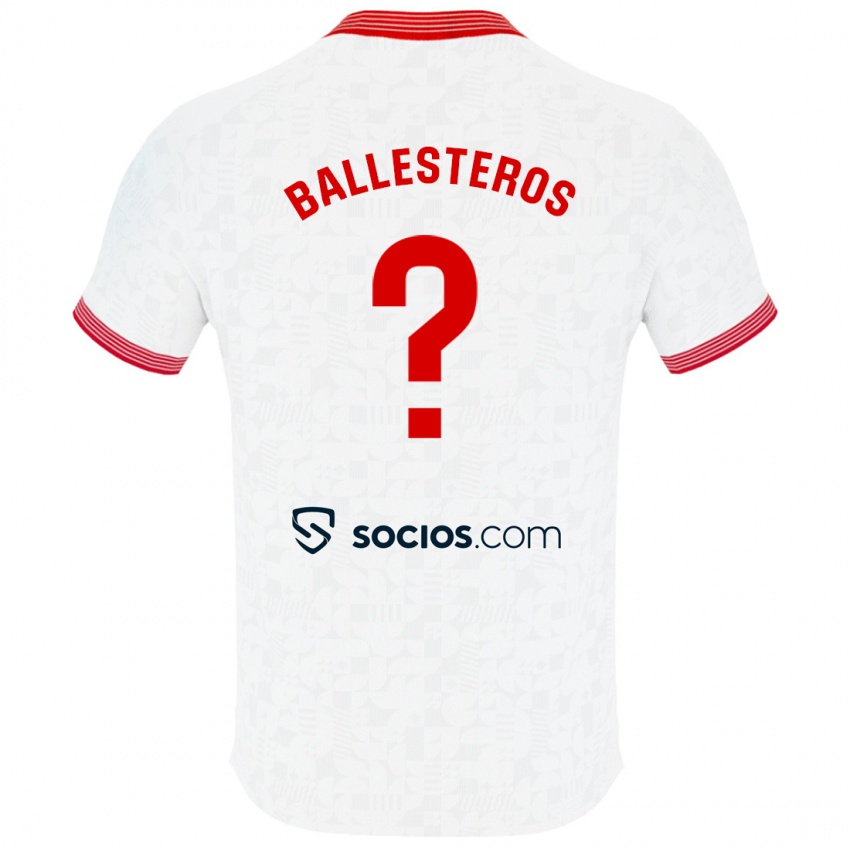 Homem Camisola Gonzalo Ballesteros #0 Branco Principal 2023/24 Camisa