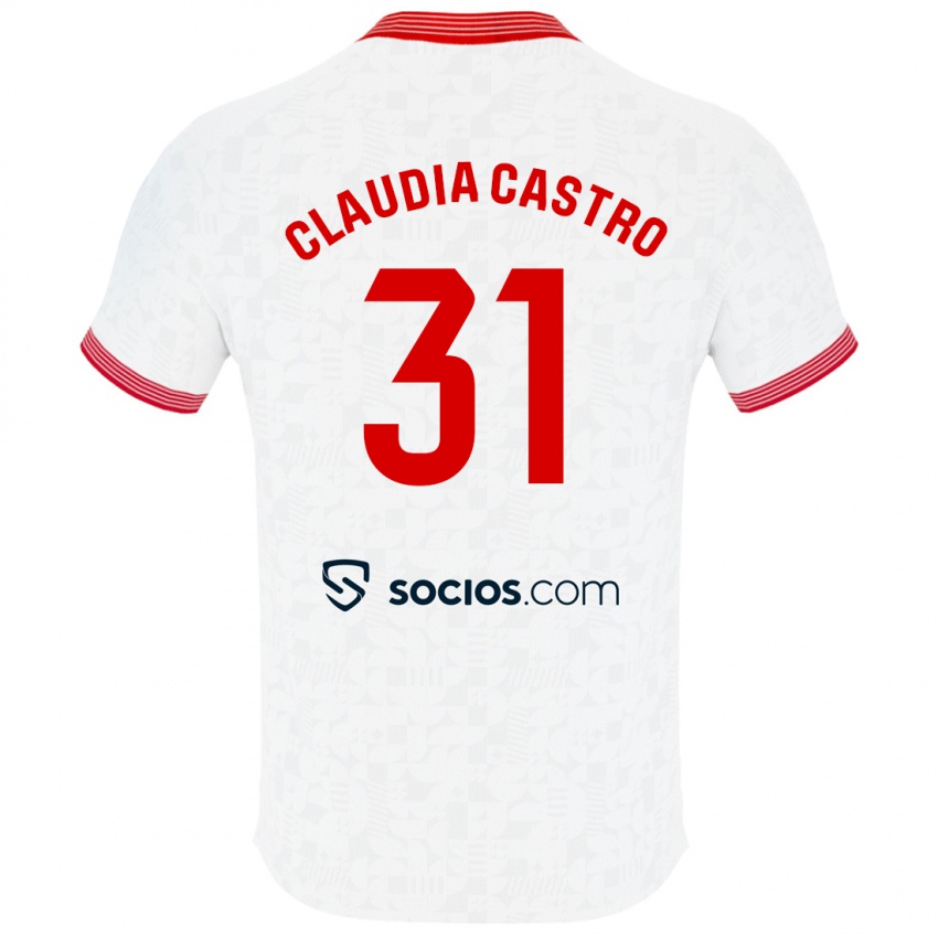Homem Camisola Claudia Castro Romero #31 Branco Principal 2023/24 Camisa