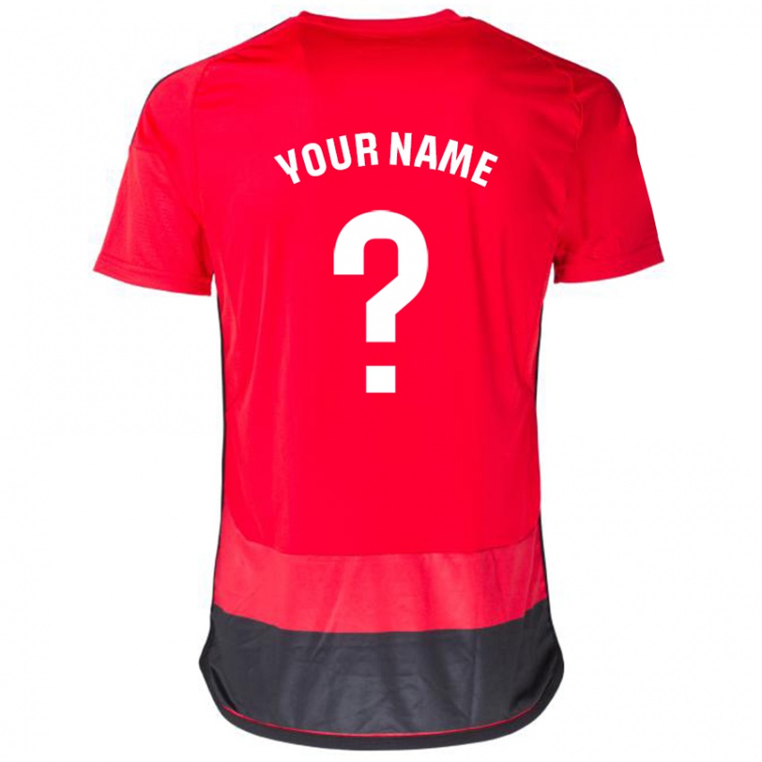 Homem Camisola Seu Nome #0 Vermelho Preto Principal 2023/24 Camisa