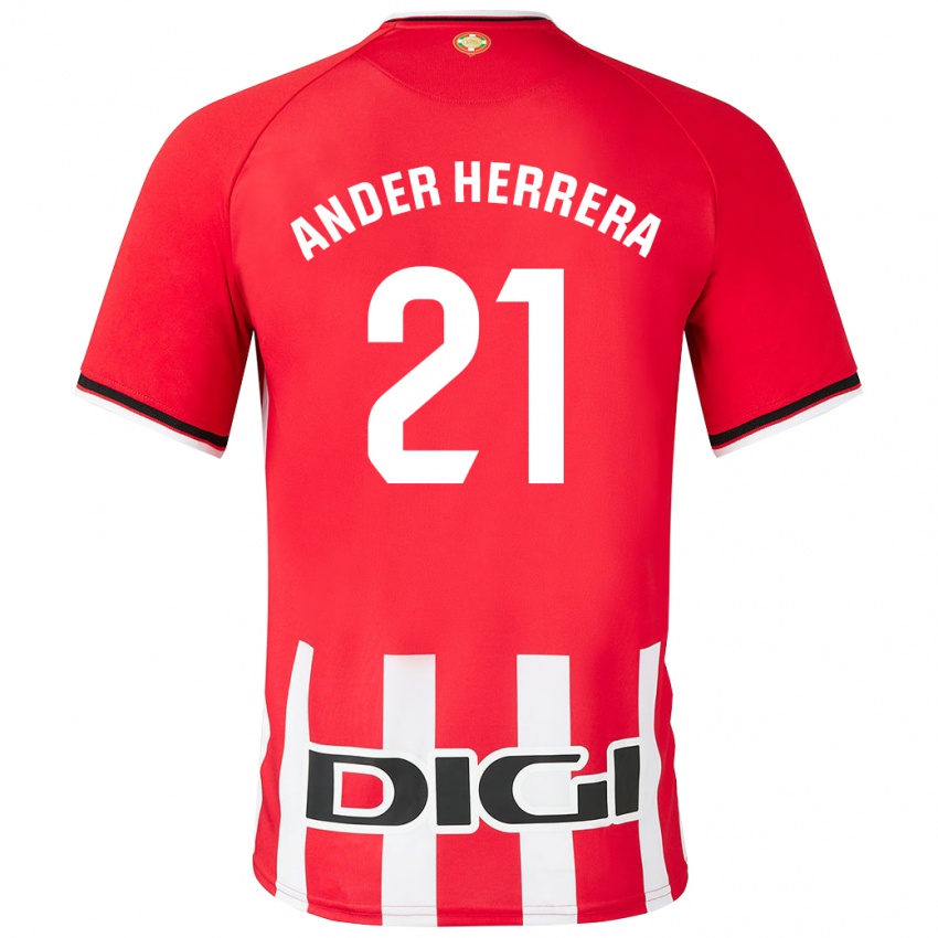 Homem Camisola Ander Herrera #21 Vermelho Principal 2023/24 Camisa