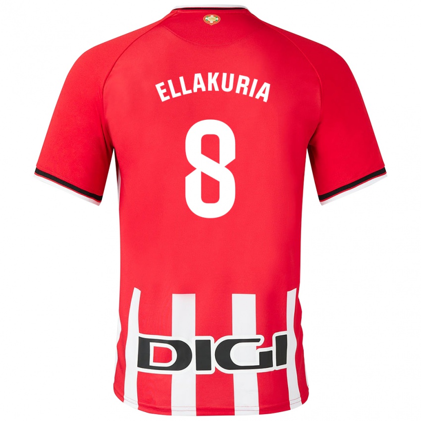 Homem Camisola Eneko Ellakuria #8 Vermelho Principal 2023/24 Camisa