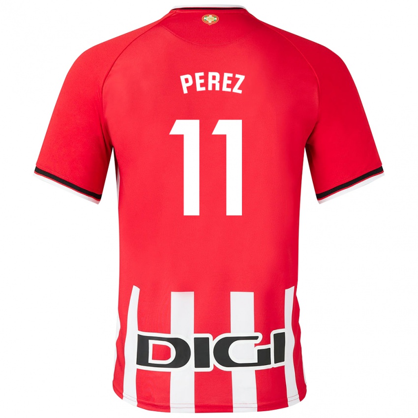 Homem Camisola Adrián Pérez #11 Vermelho Principal 2023/24 Camisa