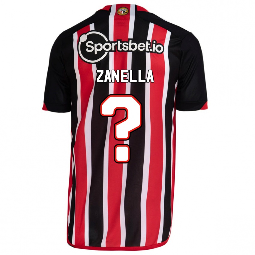 Homem Camisola Matheus Zanella #0 Azul Vermelho Alternativa 2023/24 Camisa