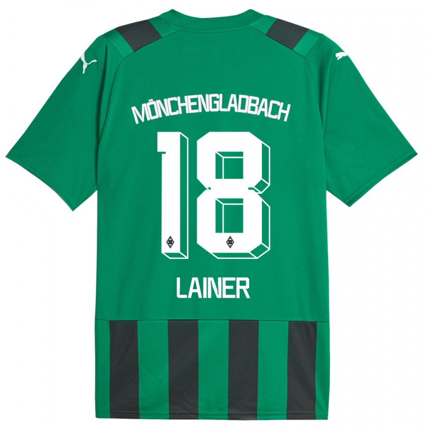 Homem Camisola Stefan Lainer #18 Preto Verde Alternativa 2023/24 Camisa