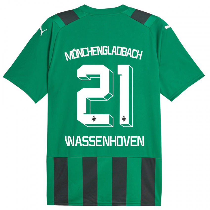 Homem Camisola Michelle Wassenhoven #21 Preto Verde Alternativa 2023/24 Camisa