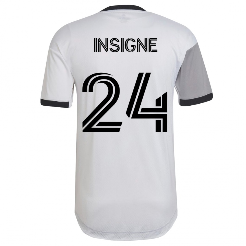 Homem Camisola Lorenzo Insigne #24 Branco Alternativa 2023/24 Camisa