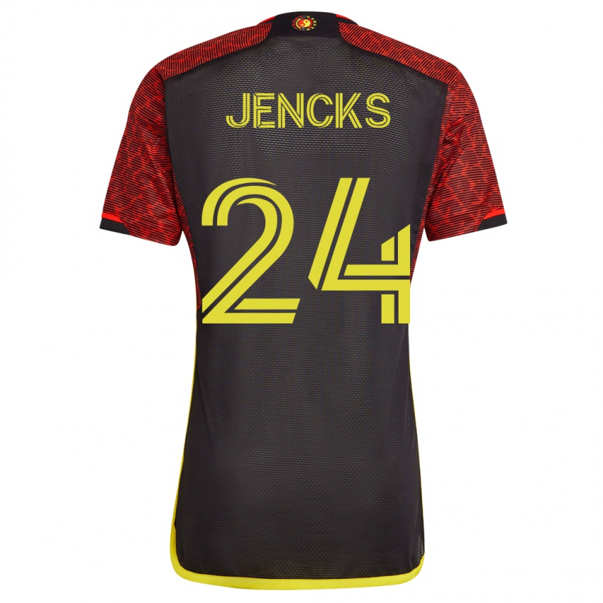 Homem Camisola India Jencks #24 Laranja Alternativa 2023/24 Camisa