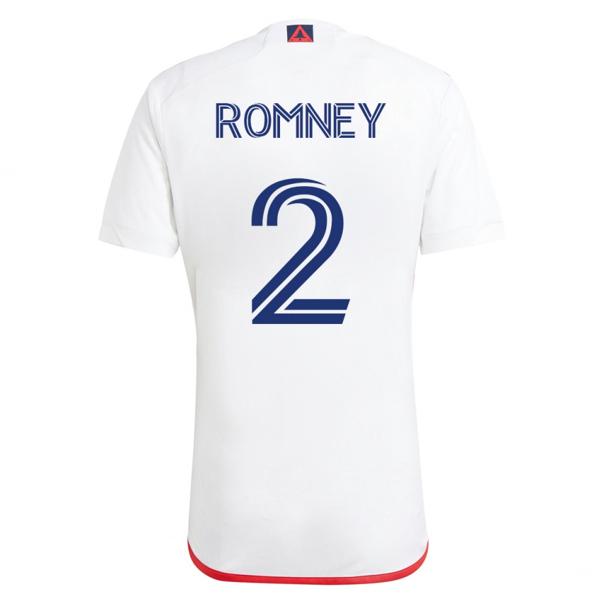 Homem Camisola Dave Romney #2 Branco Vermelho Alternativa 2023/24 Camisa