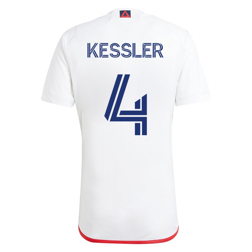 Homem Camisola Henry Kessler #4 Branco Vermelho Alternativa 2023/24 Camisa