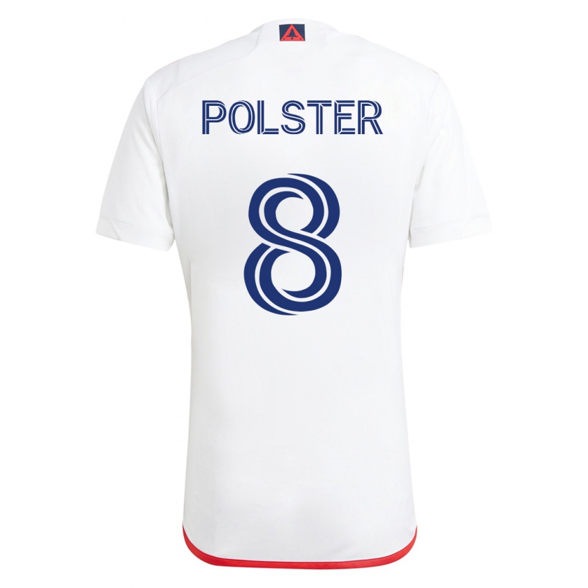 Homem Camisola Matt Polster #8 Branco Vermelho Alternativa 2023/24 Camisa
