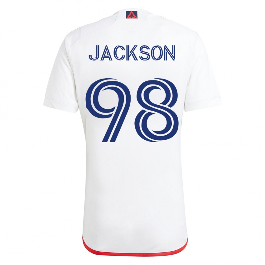Homem Camisola Jacob Jackson #98 Branco Vermelho Alternativa 2023/24 Camisa