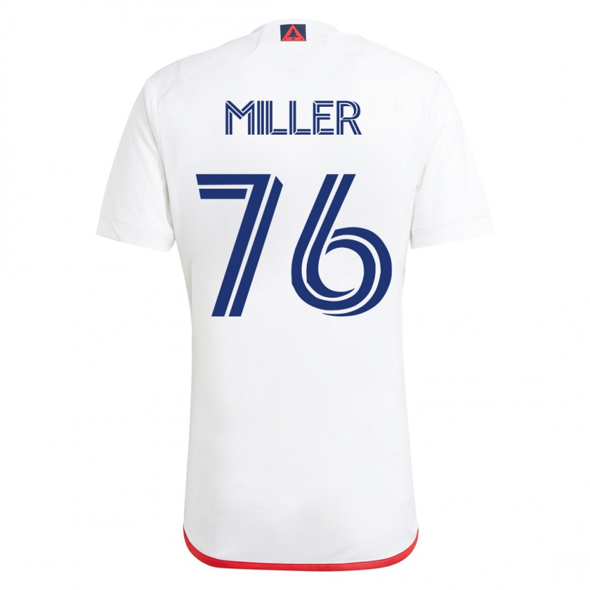Homem Camisola Peyton Miller #76 Branco Vermelho Alternativa 2023/24 Camisa