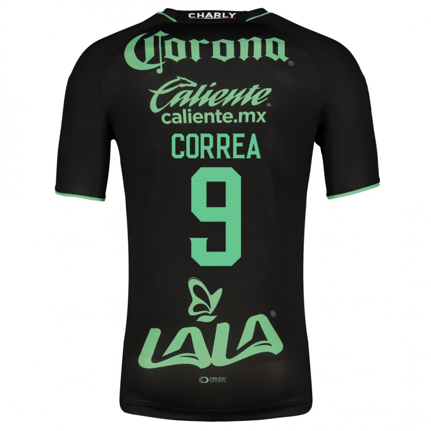 Homem Camisola Javier Correa #9 Preto Alternativa 2023/24 Camisa
