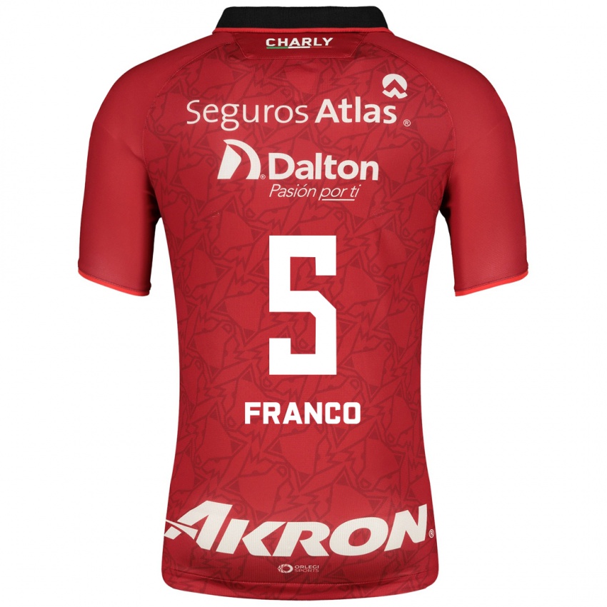 Homem Camisola Alejandra Franco #5 Vermelho Alternativa 2023/24 Camisa