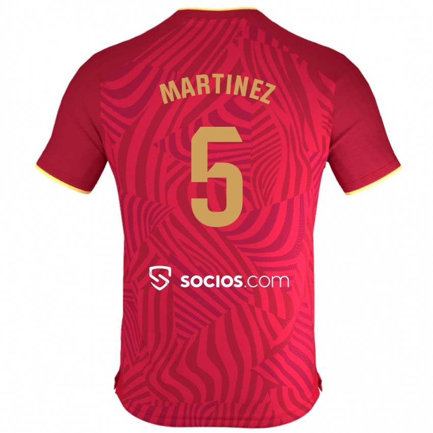 Homem Camisola Sergio Martínez #5 Vermelho Alternativa 2023/24 Camisa