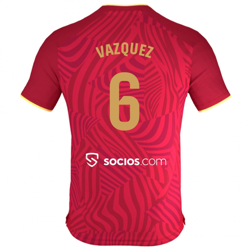 Homem Camisola Manolo Vazquez #6 Vermelho Alternativa 2023/24 Camisa