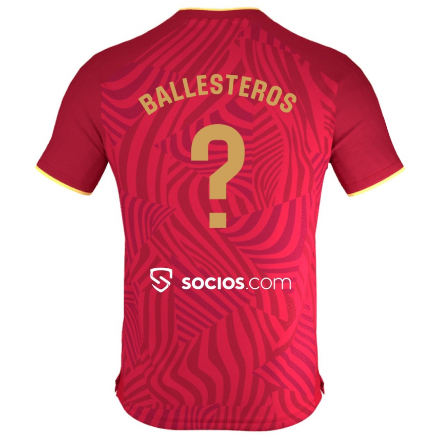 Homem Camisola Gonzalo Ballesteros #0 Vermelho Alternativa 2023/24 Camisa