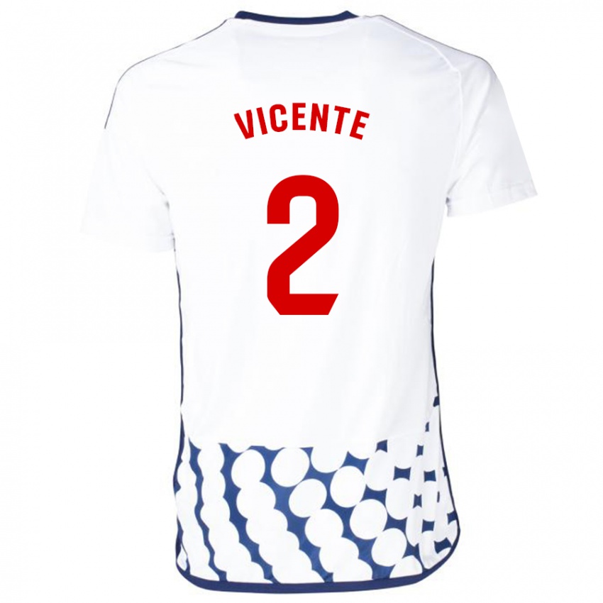 Homem Camisola David Vicente #2 Branco Alternativa 2023/24 Camisa