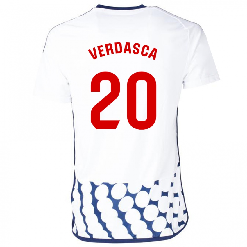 Homem Camisola Diogo Verdasca #20 Branco Alternativa 2023/24 Camisa
