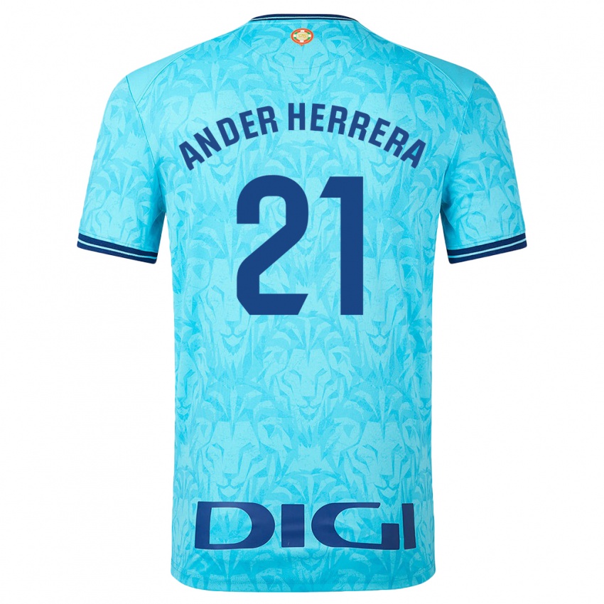 Homem Camisola Ander Herrera #21 Céu Azul Alternativa 2023/24 Camisa