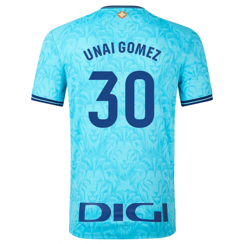 Homem Camisola Unai Gómez #30 Céu Azul Alternativa 2023/24 Camisa