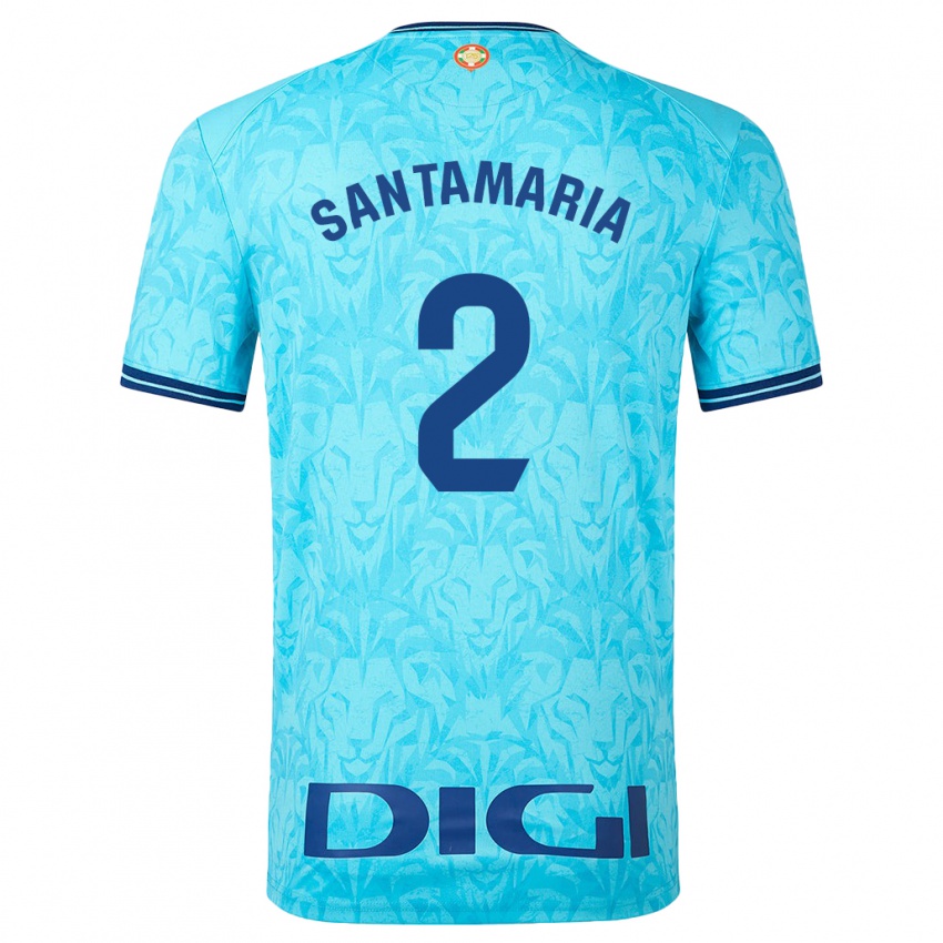 Homem Camisola Unai Santamaría #2 Céu Azul Alternativa 2023/24 Camisa