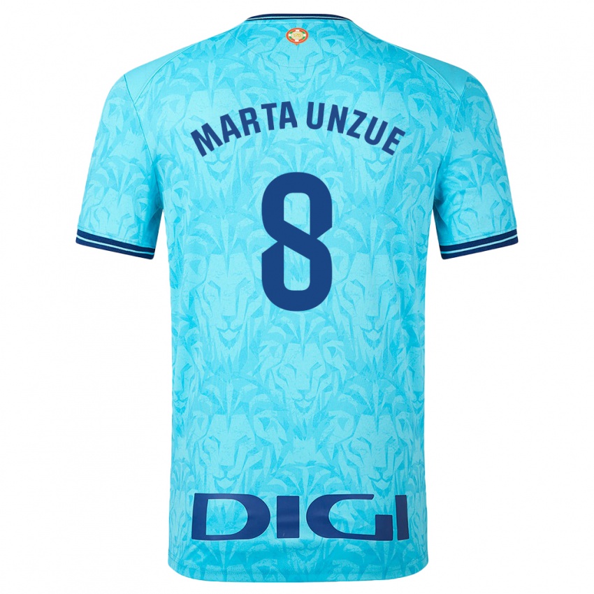 Homem Camisola Marta Unzué Urdániz #8 Céu Azul Alternativa 2023/24 Camisa