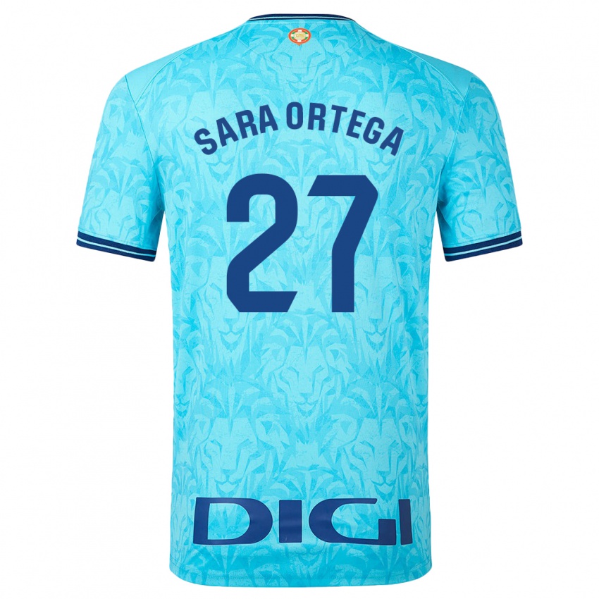 Homem Camisola Sara Ortega Ruiz #27 Céu Azul Alternativa 2023/24 Camisa